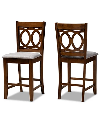 Lenoir Modern and Contemporary Fabric Upholstered 2 Piece Counter Height Pub Chair Set