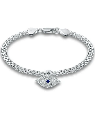 Giani Bernini Cubic Zirconia Evil Eye Charm Bismark Chain Bracelet, Created for Macy's