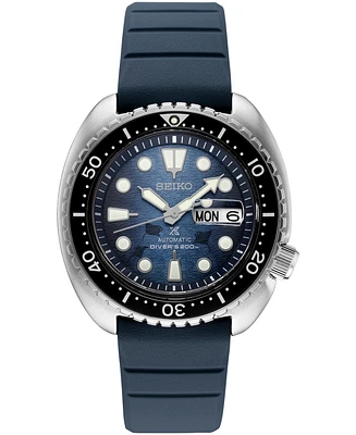 Seiko Men's Automatic Prospex Diver Dark Blue Silicone Strap Watch 45mm