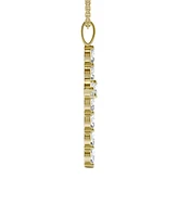 Moissanite Cross Pendant 1-1/10 ct. t.w. Diamond Equivalent in 14k White or Yellow Gold