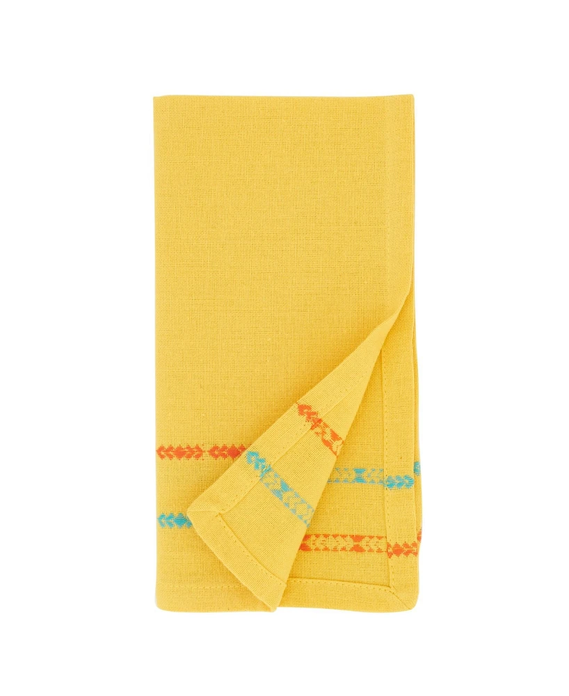 Saro Lifestyle Table Napkins with Dobby Border Design, Set of 4, 18" x 18"