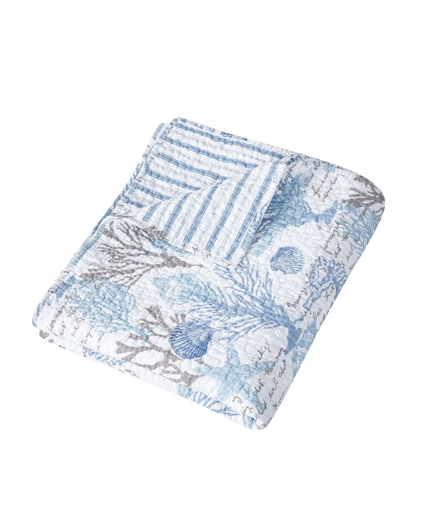Levtex Galapagos Blue Coral Reef Quilted Throw, 50" x 60"