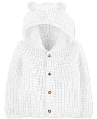 Carter's Baby Cotton Hooded Cardigan With Bear Ears