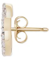 Wrapped Diamond Initial Single Stud Earring (1/20 ct. t.w.) in 14k Gold, Created for Macy's