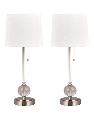 Fangio Lighting Crystal Table Lamps with Usb Port, Set of 2