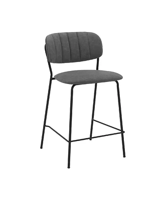 Carlo Faux Leather and Metal Counter Height Bar Stool