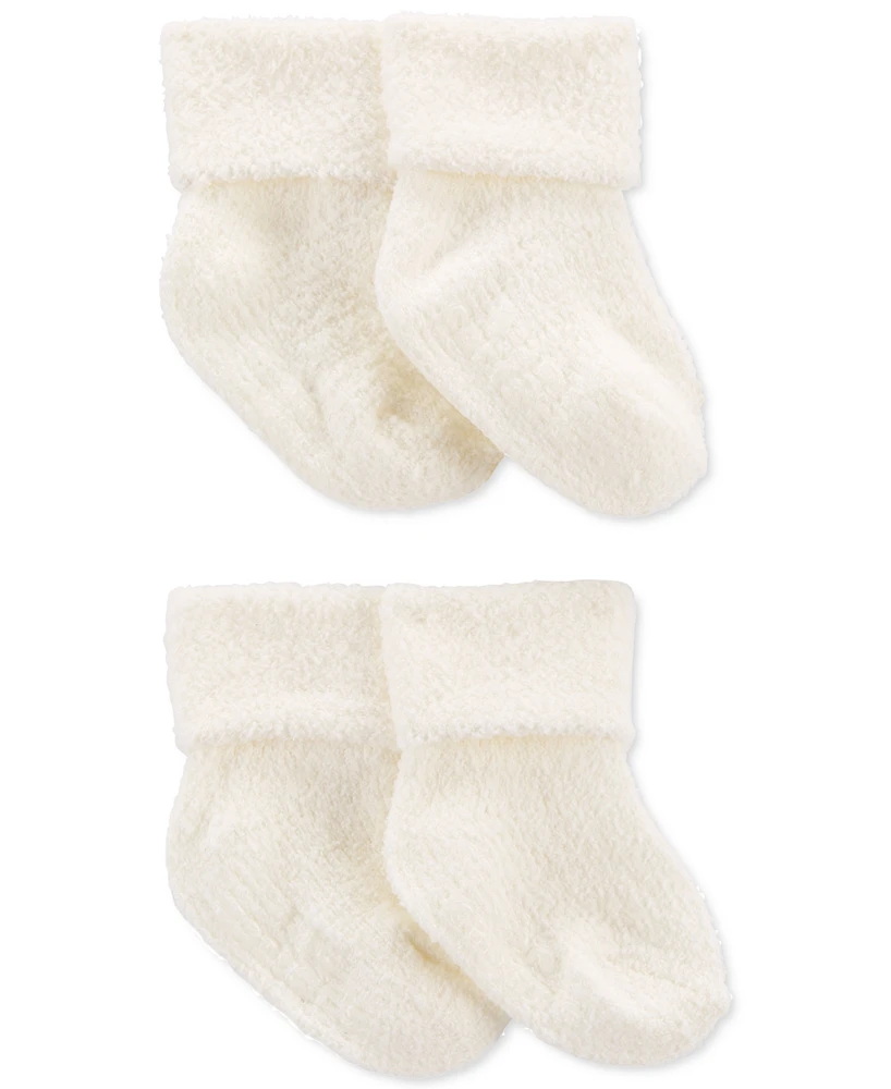 Carter's Baby Boys or Baby Girls Fold Over Cuff Booties, Pack of 4