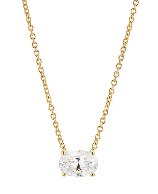 Eliot Danori Oval Cubic Zirconia Necklace, 16" + 2" extender, Created for Macy's