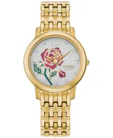 Disney by Citizen Eco-Drive Women's Belle Gold-Tone Stainless Steel Bracelet Watch 30mm