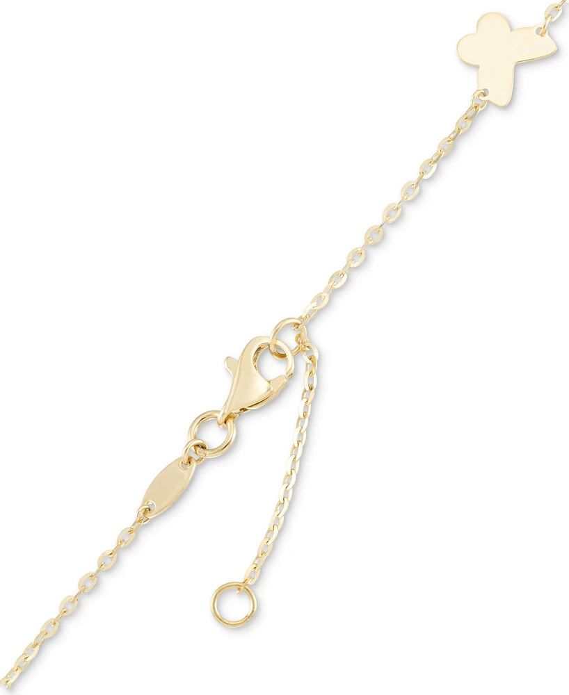 Polished Butterfly Ankle Bracelet in 10k Gold