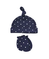 Hudson Baby Boys Essential 8-Piece Set Knotted Beanie Hats and Anti-Scratch Mitts