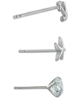 Giani Bernini 3-Pc. Set Cubic Zirconia Nautical-Themed Stud Earrings in Sterling Silver, Created for Macy's