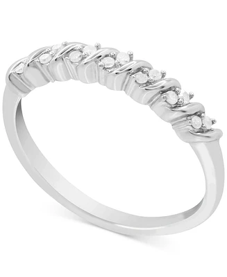 Diamond Swirl Ring (1/10 ct. t.w.) Sterling Silver