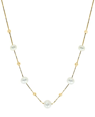 Effy Cultured Freshwater Pearl (5mm-6-1/2mm) 18" Statement Necklace in 14k Gold