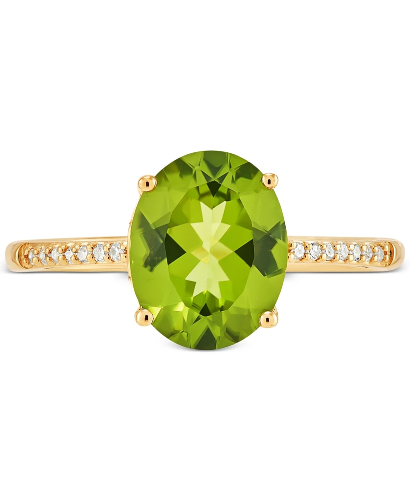 Peridot (2-3/4 ct. t.w.) & Diamond (1/20 ct. t.w.) Ring in 14k Gold