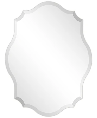 Empire Art Direct Frameless Beveled Oblong Scalloped Wall Mirror