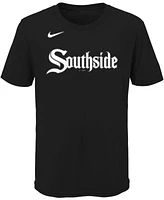 Big Boys and Girls Nike Yoan Moncada Black Chicago White Sox City Connect Name Number T-shirt