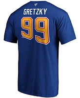 Men's Wayne Gretzky Blue St. Louis Blues Authentic Stack Retired Player Name and Number T-shirt