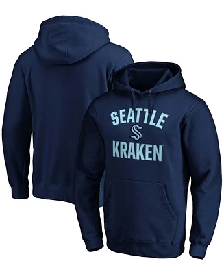 Men's Navy Seattle Kraken Victory Arch Pullover Hoodie