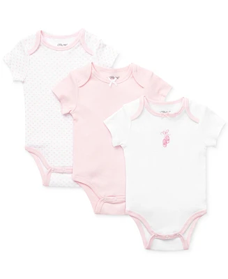 Little Me Baby Girls Short Sleeved Bodysuits, Pack of 3