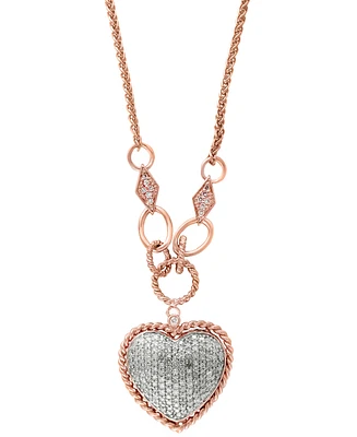 D'Oro by Effy Diamond Pave Heart Pendant (3/4 ct. t.w.) 14k Gold or Rose