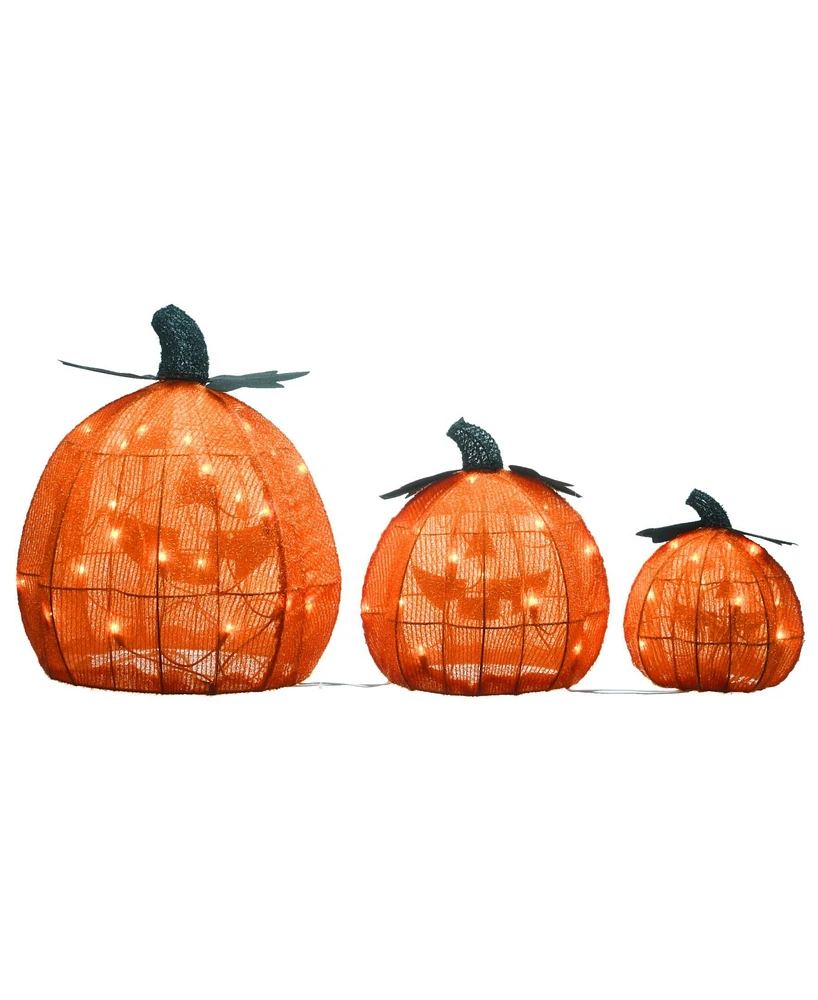 National Tree Company 15" Pre-Lit Jack-o-Lantern Trio, Set of 3