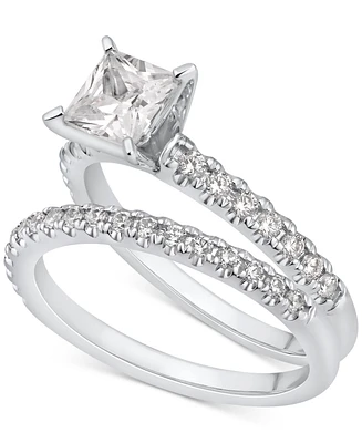 Diamond Princess-Cut Bridal Set (1-1/2 ct. t.w.) in 14k White Gold