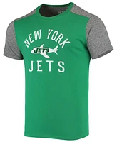 Men's Kelly Green, Heathered Gray New York Jets Gridiron Classics Field Goal Slub T-shirt