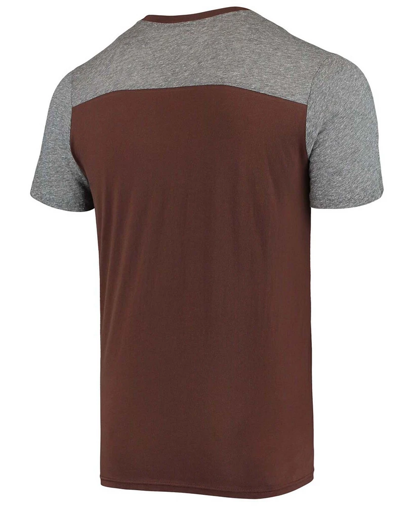 Men's Brown, Heathered Gray Cleveland Browns Gridiron Classics Field Goal Slub T-shirt