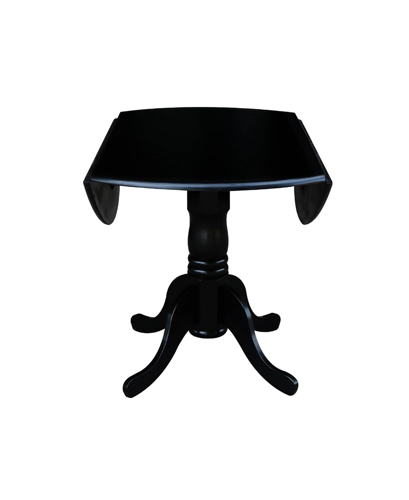 42" Dual Drop Leaf Table with 4 Ladder Back Dining Chairs