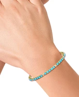 Effy Turquoise & Diamond (1/3 ct. t.w.) Tennis Bracelet in 14k Gold