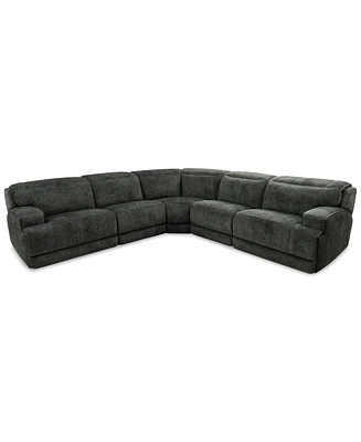 Sebaston 5-Pc. Fabric Sectional with Power Motion Recliners