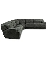 Sebaston 5-Pc. Fabric Sectional with Power Motion Recliners