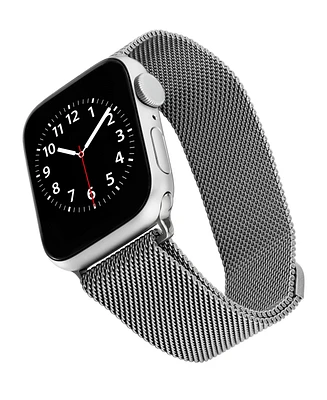WITHit Silver-Tone Stainless Steel Mesh Band designed for Apple Watch 42mm (Series 10) & 38/40/41mm