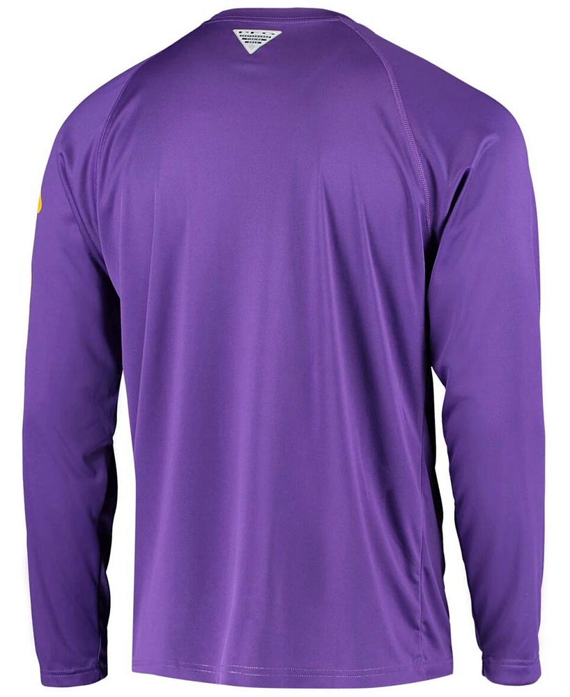 Men's Purple Lsu Tigers Terminal Tackle Omni-Shade Long Sleeve T-shirt