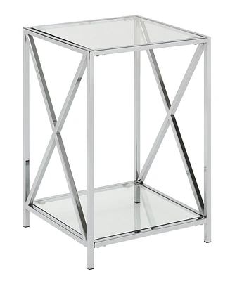 Oxford Chrome End Table with Shelf