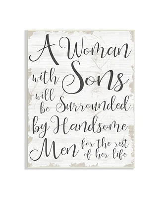 Stupell Industries Handsome Sons Home Family Inspirational Word Textured Design Wall Plaque Art, 10" x 15"