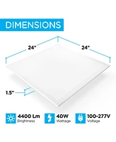 Watt Dimmable Integrated Led Flat Panel Flush Mount Light with Lumens 5000K