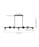 Luca Parisian 7-Light Modern Glam Iron Globe Linear Led Pendant