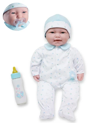 La Baby Caucasian 20" Soft Body Baby Doll Blue Outfit