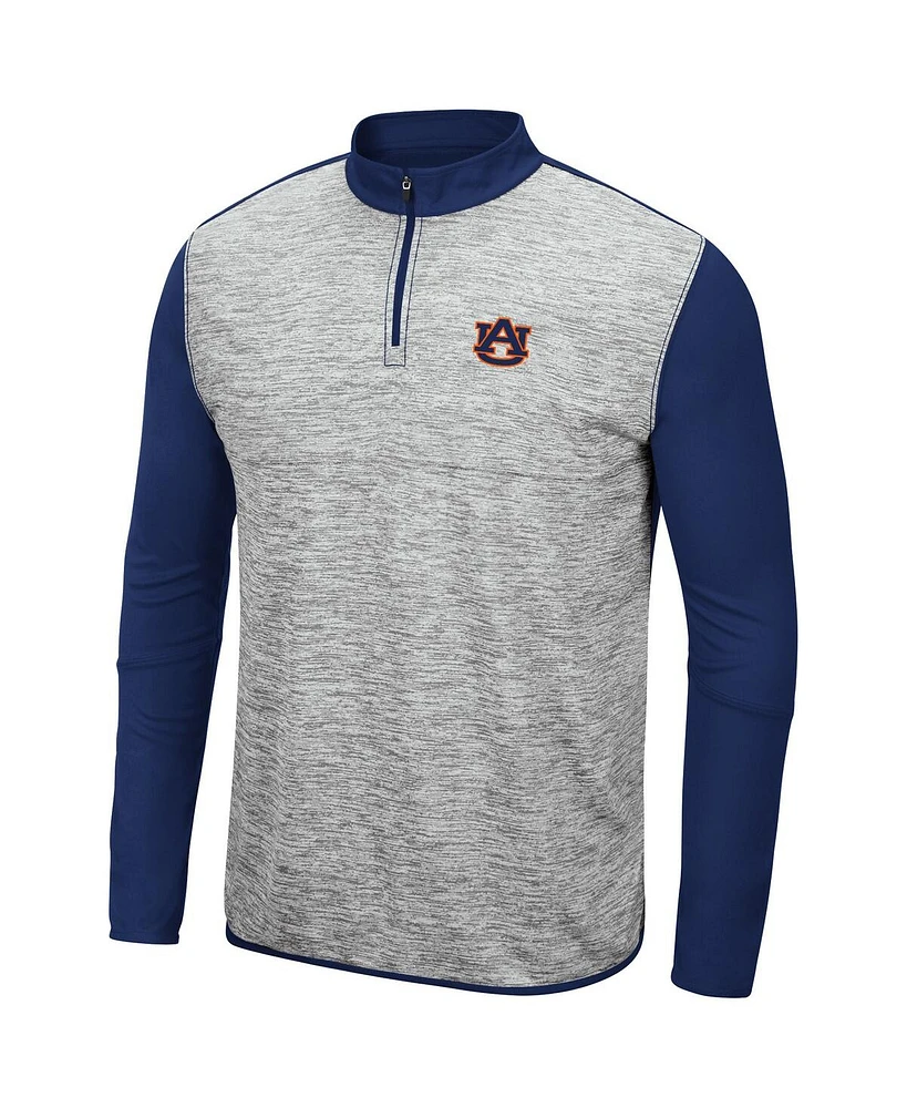 Men's Heathered Gray, Navy Auburn Tigers Prospect Quarter-Zip Jacket