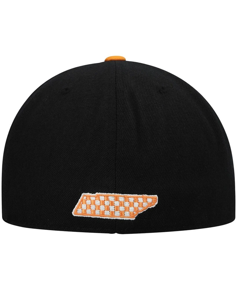 Men's Black and Tennessee Orange Volunteers Team Color Two-Tone Fitted Hat