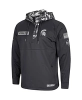 Men's Charcoal Michigan State Spartans Oht Military-Inspired Appreciation Digi Camo Quarter-Zip Hoodie