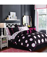 Vcny Home Sophie Polka Dot Bed in a Bag 8 Piece Comforter Set, Twin