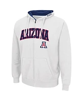 Men's Colosseum White Arizona Wildcats Arch and Logo 3.0 Full-Zip Hoodie