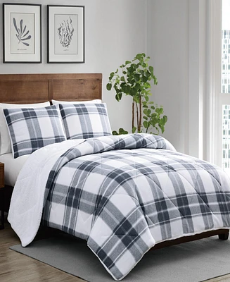 Cannon Cozy Teddy Plaid 3 Piece Comforter Set