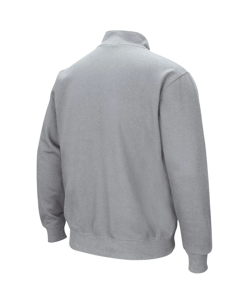 Men's Colosseum Heathered Gray Marquette Golden Eagles Tortugas Team Logo Quarter-Zip Jacket
