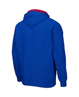 Men's Colosseum Royal Kansas Jayhawks Arch & Logo 3.0 Full-Zip Hoodie
