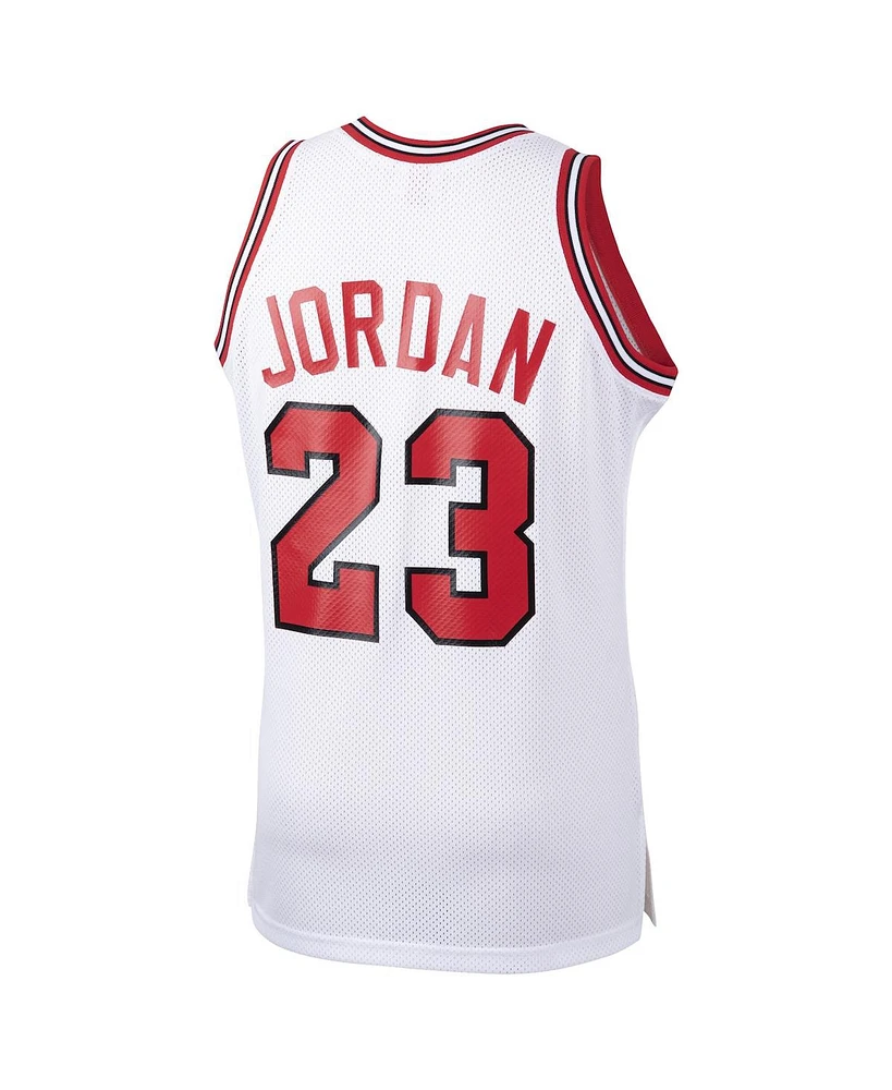 Men's Mitchell & Ness Michael Jordan White Chicago Bulls 1984-85 Hardwood Classics Rookie Authentic Jersey