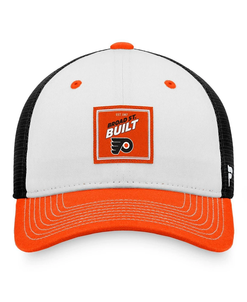 Men's Fanatics Orange, White Philadelphia Flyers Block Party Snapback Hat